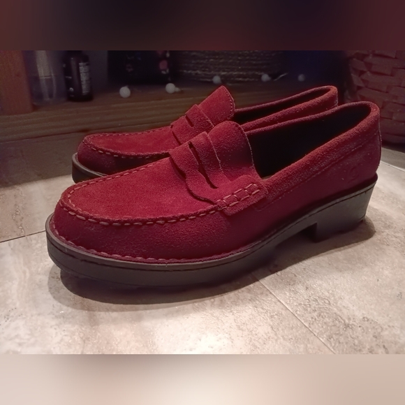Born Red Suede Loafers - Picture 6 of 11